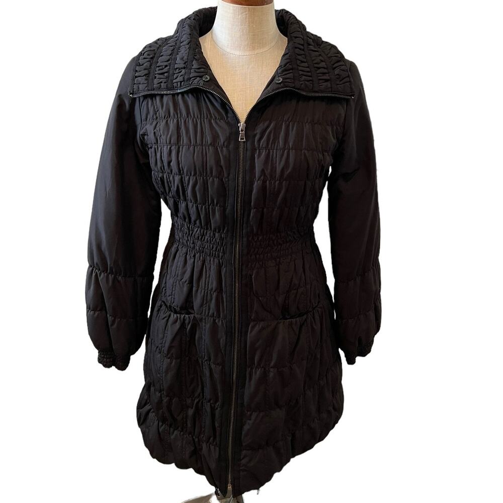 Elie Tahari Black quilted long puffer coat XS